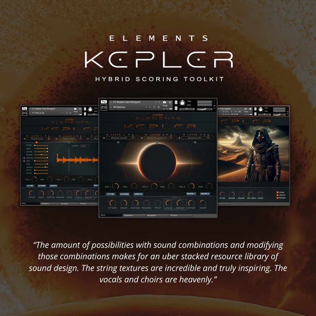 Some stellar user reviews of Zero-G Elements Kepler!

Thanks to anyone who has left feedback on the latest Elements release, we love hearing what you think and hearing the music you create using our libraries 😃

👉 zero-g.co.uk/products/eleme…

#kontakt #sounddesign #kepler