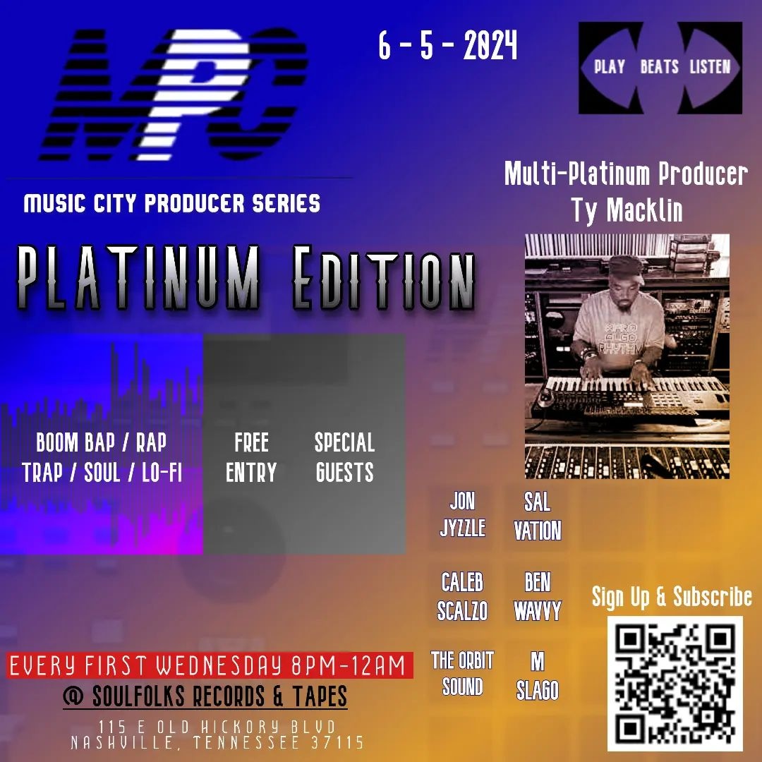 mpcseries615's tweet image. Tonite @soulfolksrecs  @TyMacklin

#tymacklin #dfw #multiplatinum #musiccityproducerseries #nashville #hiphop #beatculture #hiphopculture #rap #trap #boombap #lofi #soul #mpc #maschine #reason #flstudio #ableton #studioone #garageband #logic #protools #koala #play #beats #listen