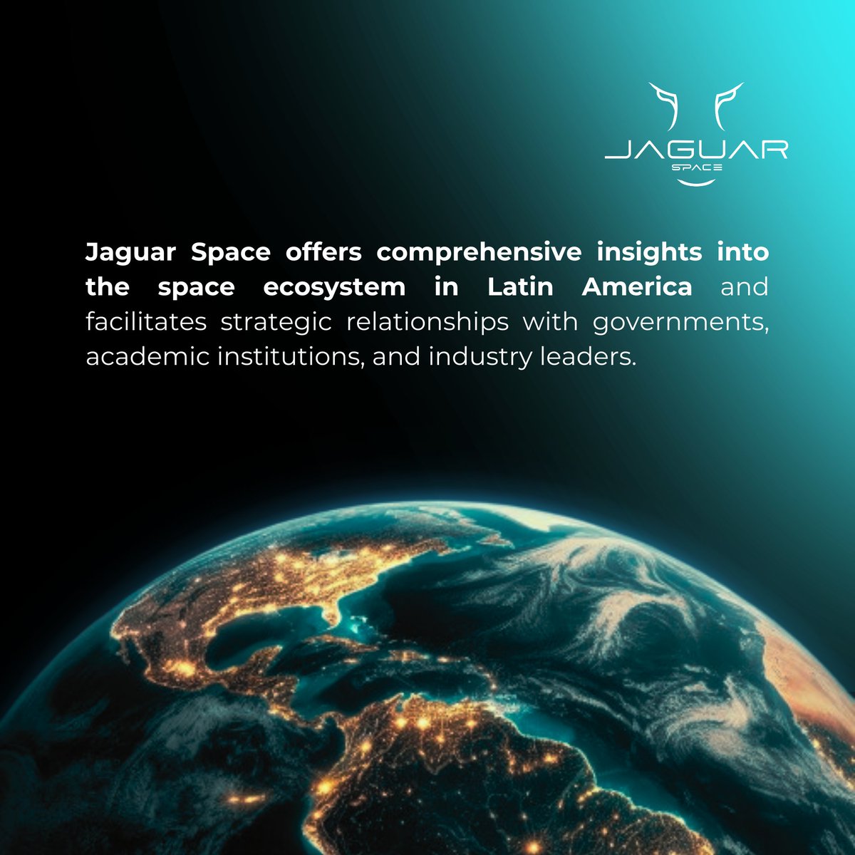 JaguarSpace_LLC's tweet photo. T-6 days! Latin American Space Ecosystem Navigation & Engagement Jaguar Space offers comprehensive insights into the #SpaceEcosystem in #LatAm and can facilitate the establishment of strategic relationships w/ govt bodies, academic institutions, & industry leaders https://t.co/2tf8JqgNNC