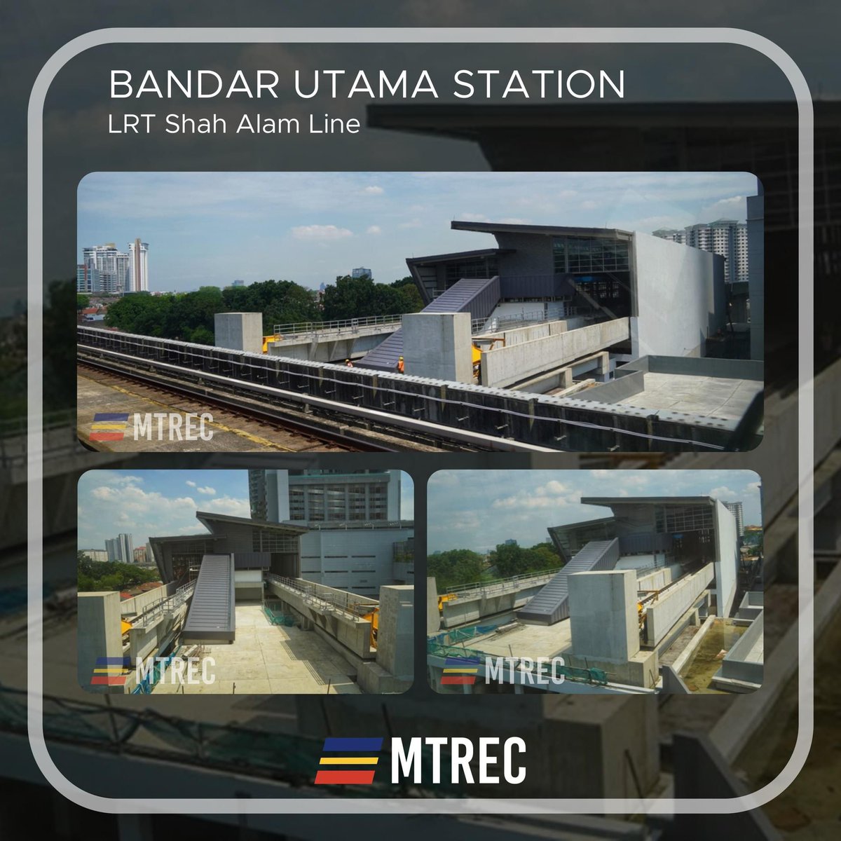 mtrec_official's tweet photo. Bandar Utama LRT Station Update!

As the northern terminus of the LRT Shah Alam Line, infrastructure works are progressing well with the construction of a new paid-to-paid link bridge and a new ticket concourse. https://t.co/uknSLCEklv