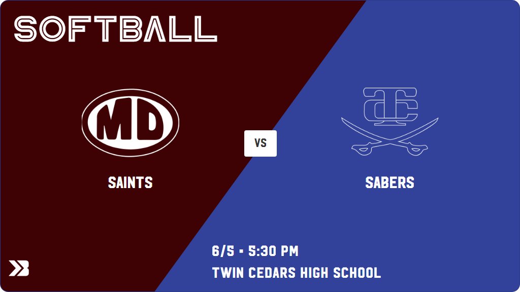 TC_Sabers's tweet photo. Softball (Varsity) Game Day! - Check out the event preview for the The Twin Cedars Sabers vs the Melcher-Dallas Saints. It starts at 5:30 PM and is at Twin Cedars High School. https://t.co/eJsgXkSiDS https://t.co/U7VWQXu4CN