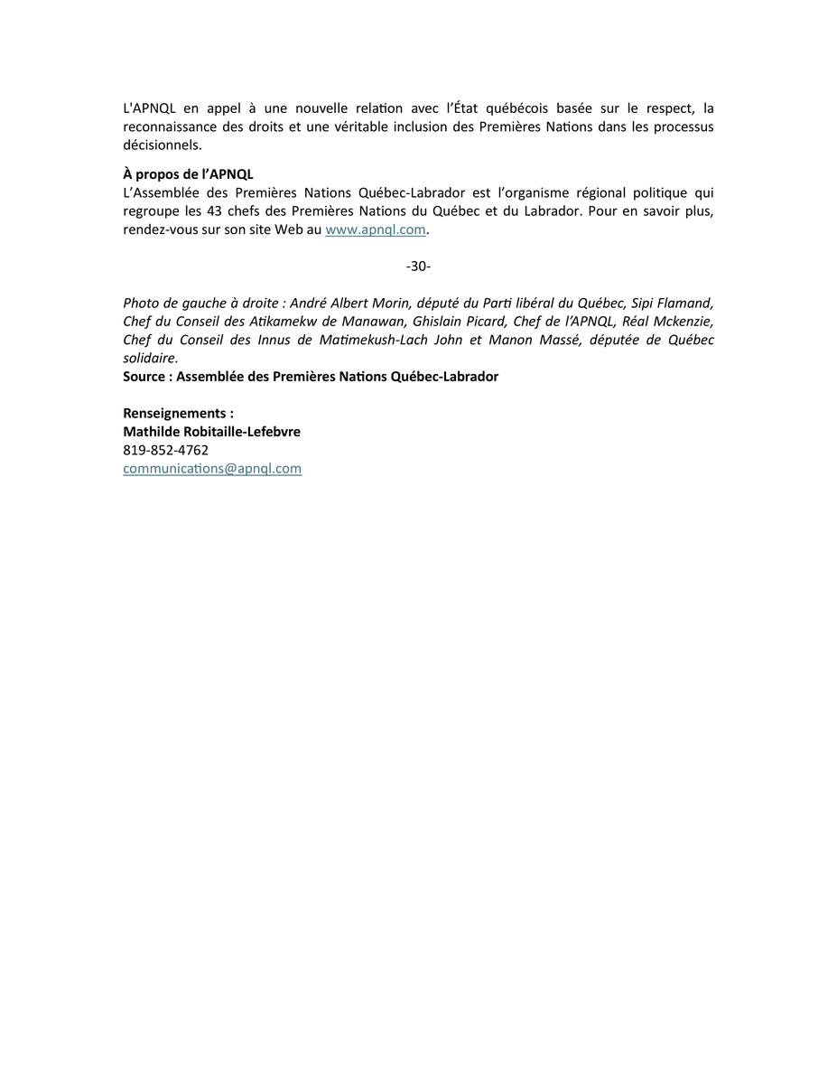SEIZE03_fil's tweet photo. Communiqué - Le gouvernement de la CAQ échoue au bulletin des relations avec les Premières Nations

#polqc #premièresnations #APNQL #échec #relations #CAQ #bulletin https://t.co/GZCM8PI1zG