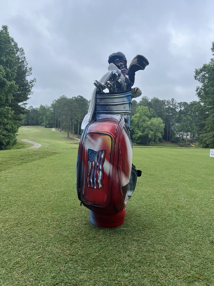 Shout out to my sponsor and friend <a href="/DougWalker21/">Doug Walker</a> of <a href="/FCIAGENCYSC/">FCI Agency</a> who will be playing in the <a href="/BMWCharityProAm/">BMW Charity Pro-Am presented by TD SYNNEX</a>. He's sporting a golf bag and golf shoes that I painted. FCI Agency is also my insurer for all those events I do. Good luck Doug!