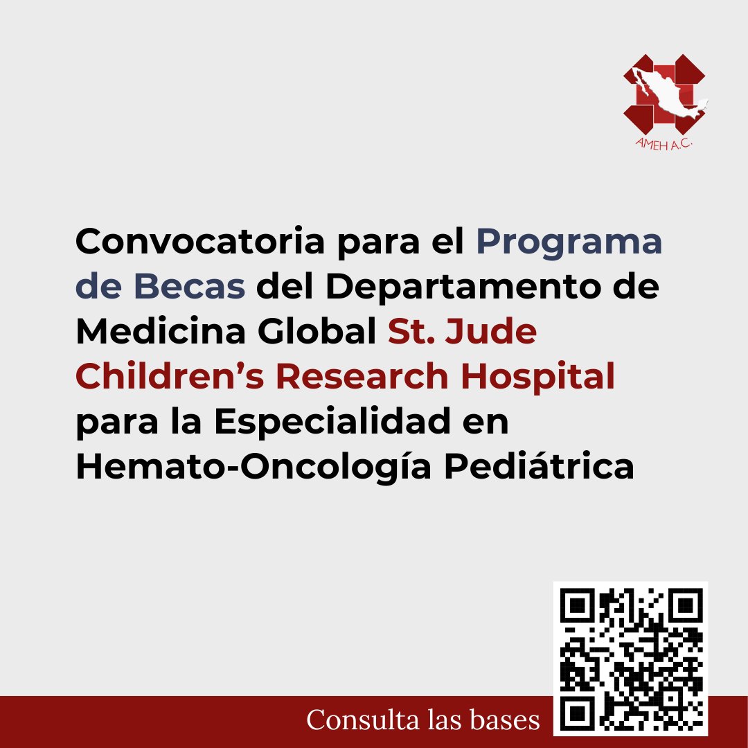 ContactoAmeh's tweet photo. Conscientes de la necesidad de médicos capacitados en hematología y oncología pediátrica en Latinoamérica, esta beca busca apoyar la formación de especialistas para disminuir la brecha.

Consulta las bases: https://t.co/VEloz7wlkt https://t.co/aHN1CnjkAY