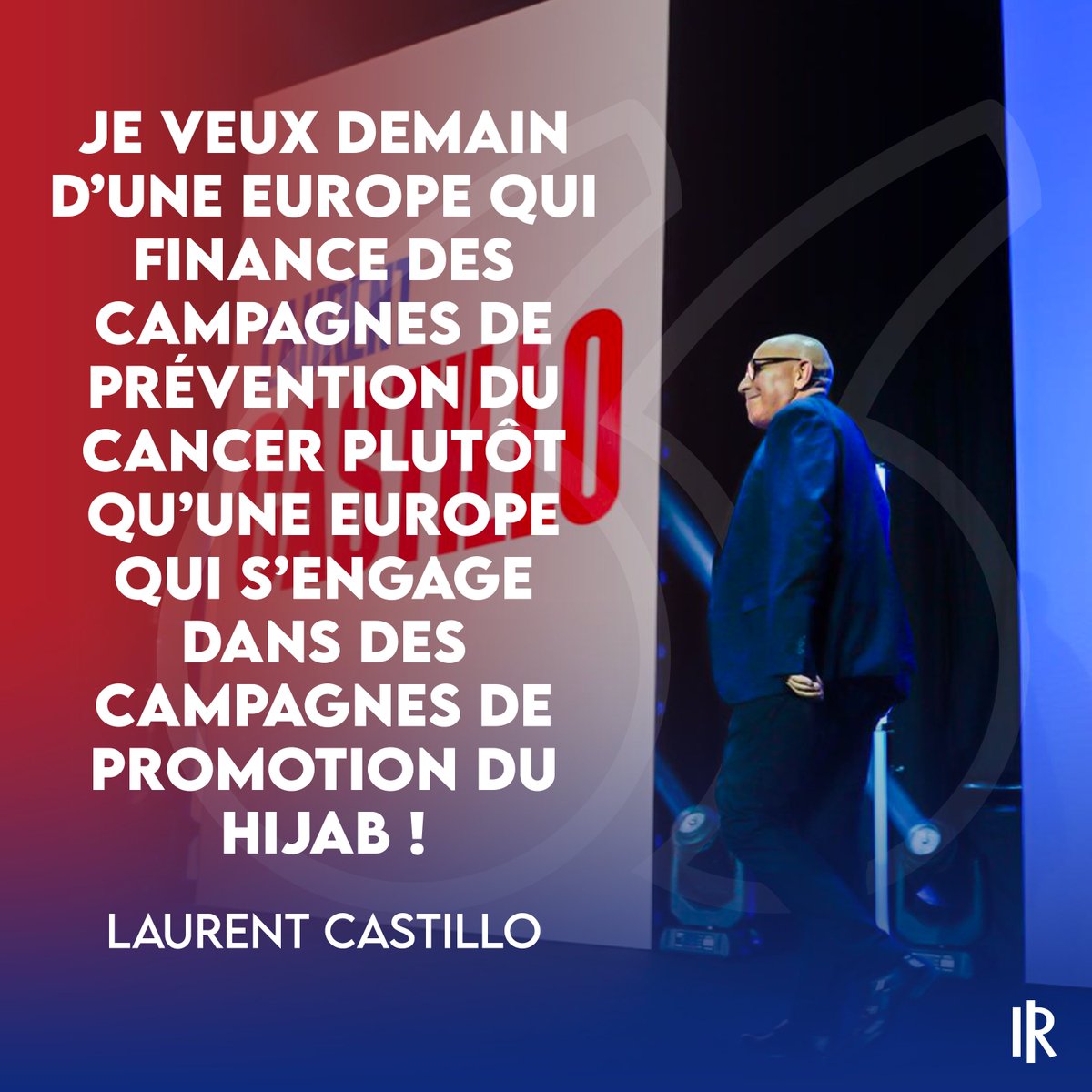 lesRepublicains's tweet photo. 👏 @PrLCastillo : "Je veux demain d’une Europe qui finance des campagnes de prévention du cancer plutôt qu’une Europe qui s’engage dans des campagnes de promotion du Hijab !" ⤵️ #AvecBellamy https://t.co/reqgJKslnU