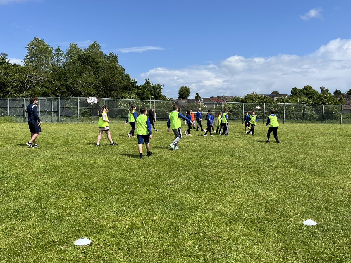 DeanburnP6HE's tweet photo. Our final activity today was rugby. The children enjoyed playing outdoors (between the showers ☔️) and especially liked practising their tackles using the giant pads. #DeanburnHealthWeek24 https://t.co/okphpluULb