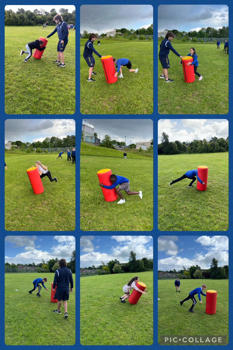 DeanburnP6HE's tweet photo. Our final activity today was rugby. The children enjoyed playing outdoors (between the showers ☔️) and especially liked practising their tackles using the giant pads. #DeanburnHealthWeek24 https://t.co/okphpluULb