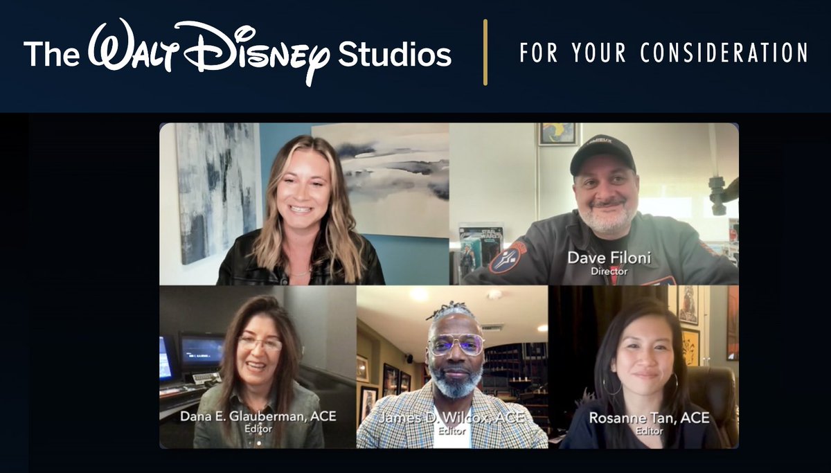 A conversation with creator <a href="/dave_filoni/">Dave Filoni</a> and the #EDITING team behind #AHSOKA (Dana Glauberman, <a href="/JamesDWilcox2/">James D. Wilcox</a> and myself, Rosanne Tan) with <a href="/AshCrossan/">Ash Crossan</a> from ET. Hope you'll check out ✂️🎞️ 📽️<a href="/ahsokaofficial/">Ahsoka</a> #editors #behindthescenes #filmmaking 

debut.disney.com/fyc/twds/serie…