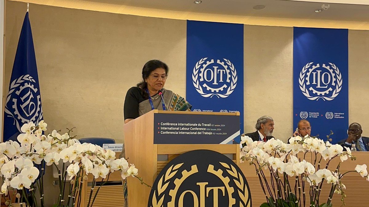 SumitaDawra's tweet image. Addressing the Plenary at 112th Session of #ILC at #ILO today; on the ILO’s Report, ‘Towards a renewed social contract.’ Highlighted India’s 🇮🇳 progress, reforms &amp;amp; continuing work. 

youtu.be/FSBPH2-XnPY?si… via @YouTube