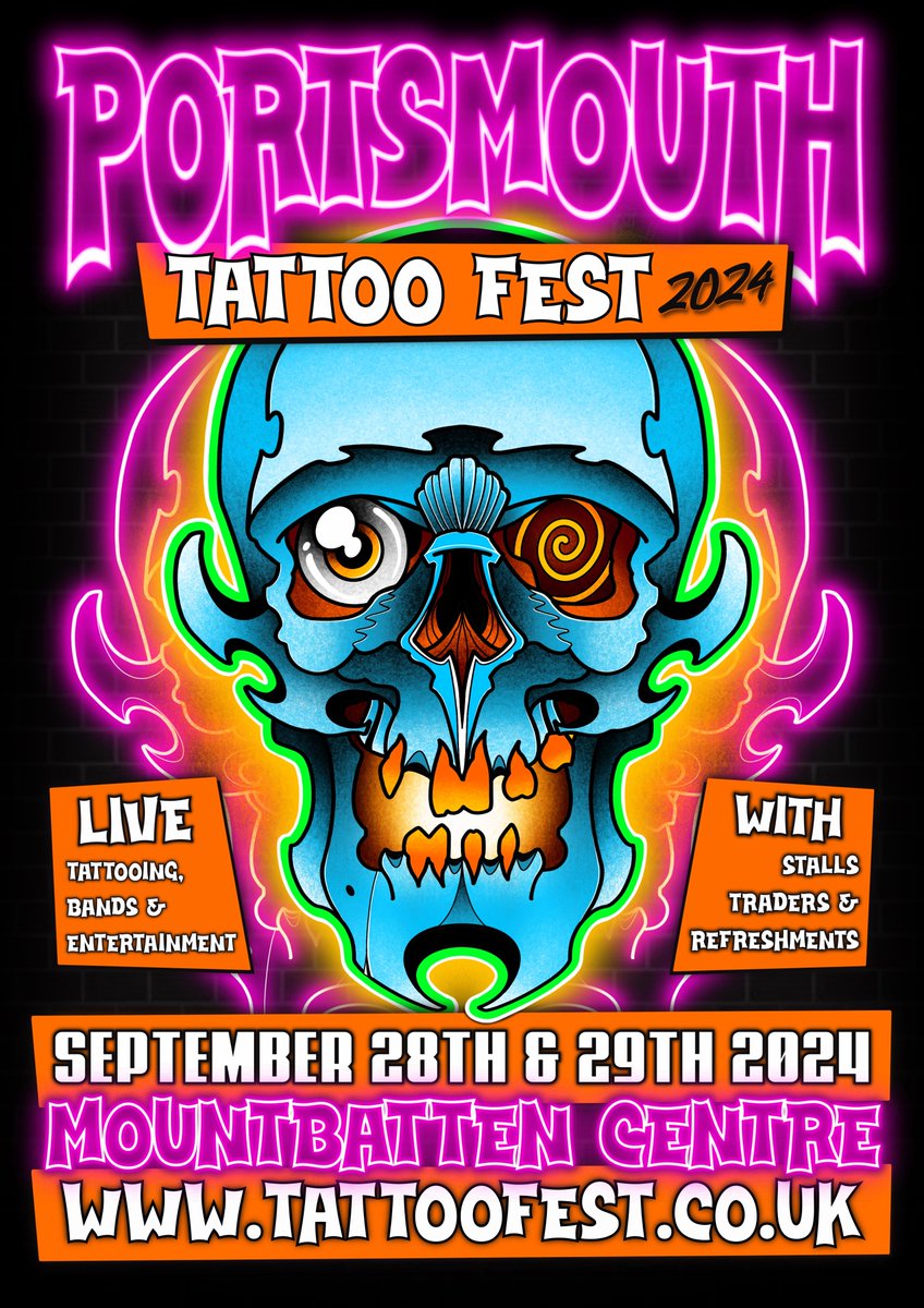 tattoofestuk's tweet photo. CONFIRMED ARTIST - Mason Stoner - Poison Ink

Portsmouth Tattoo Fest
September 28th &amp; 29th 2024
Mountbatten Centre

Live Tattooing, Vendors, Live Music &amp; Burlesque

https://t.co/yhxoJUGsJl 

Tickets available now   https://t.co/SvanmbDoiH https://t.co/gN8MmEPoxi