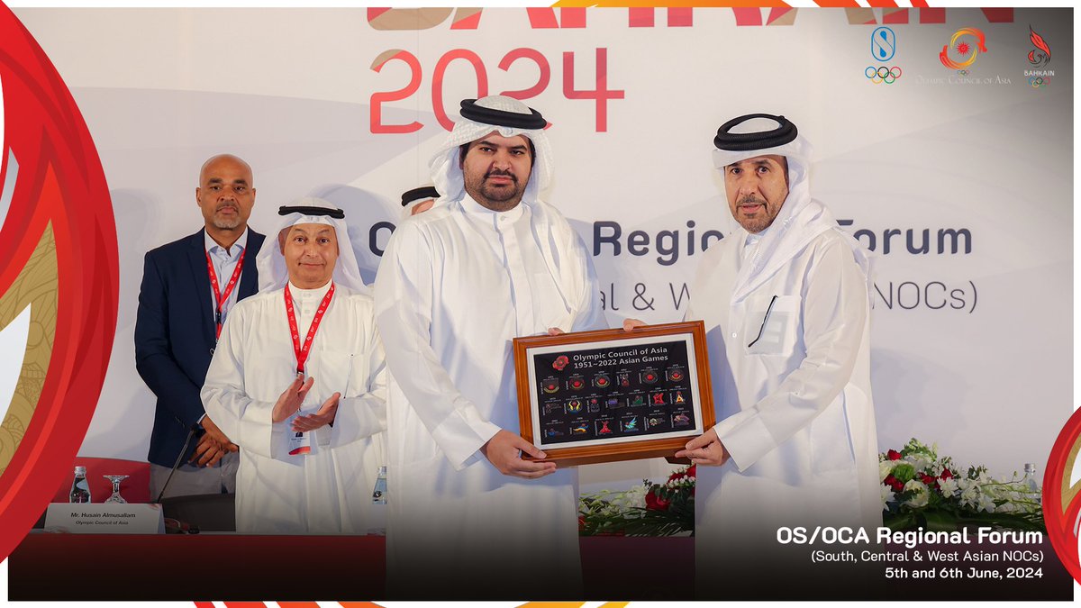 AsianGamesOCA's tweet photo. South, Central &amp; West Asia unite in Bahrain for the OS/OCA Regional Forum! 🇧🇭

Bahrain plays host to the OS/OCA Regional Forum, officially opened by OCA Director General Dr. Husain Al-Musallam. 

1/2 https://t.co/MOYcVvuMDc