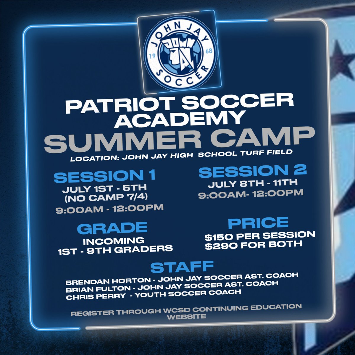 CoachPerry's tweet image. Soccer Summer Camp: incoming 1st-9th graders
Registration: students.arbitersports.com/programs/2024-…