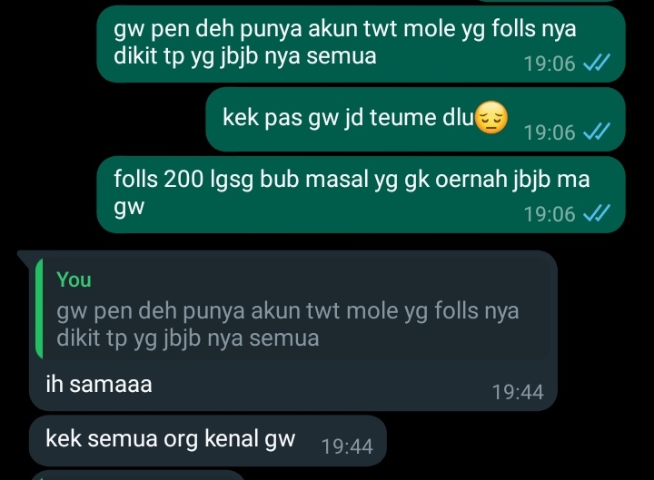 rutojogja's tweet photo. kangen mutual mutual gw dulu deh aduh😔 https://t.co/NMFwuZmhuG