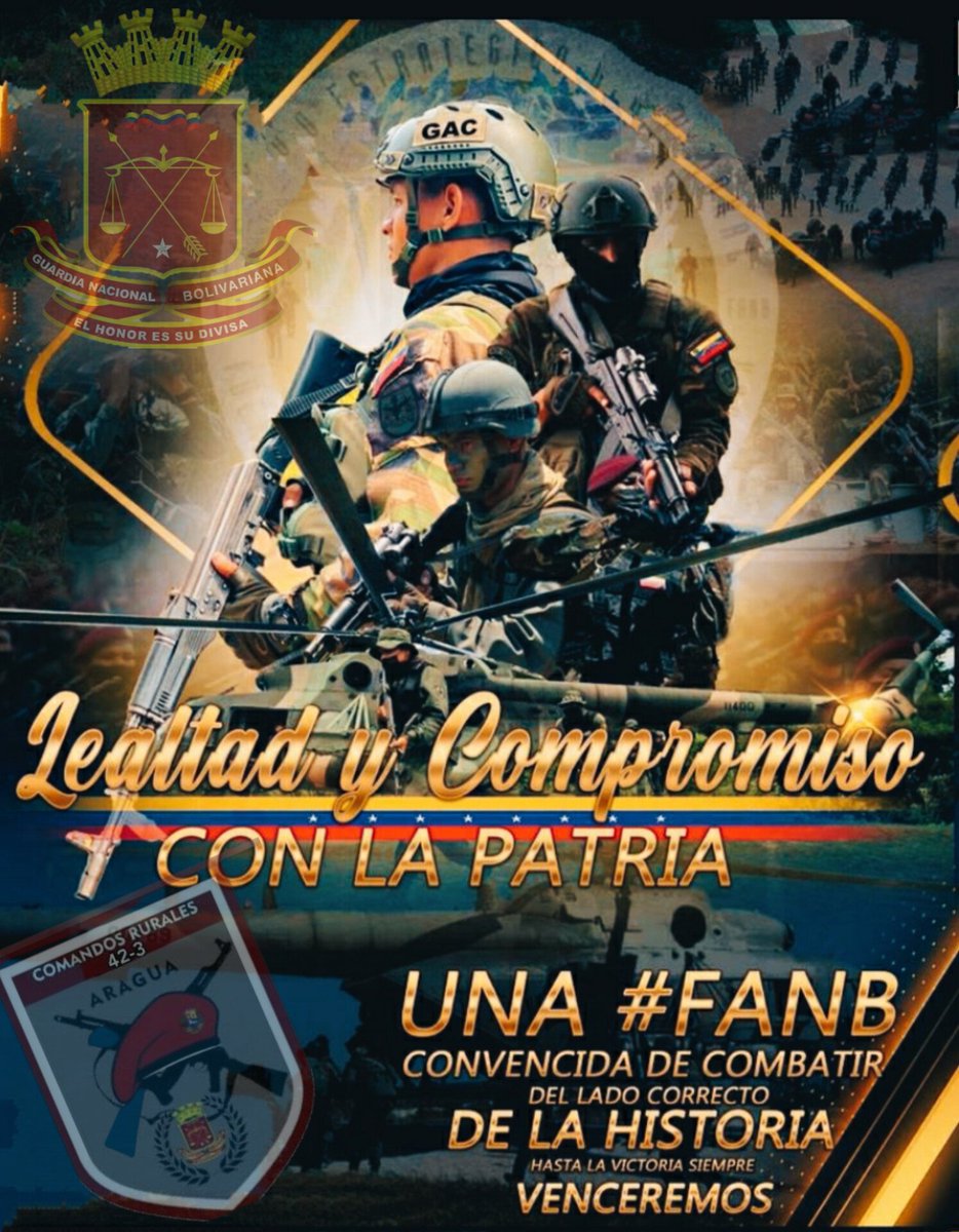 En la gloriosa Guardia Nacional Bolivariana, seguiremos cumpliendo con nuestro honrado deber, nosotros venceremos. 🇻🇪