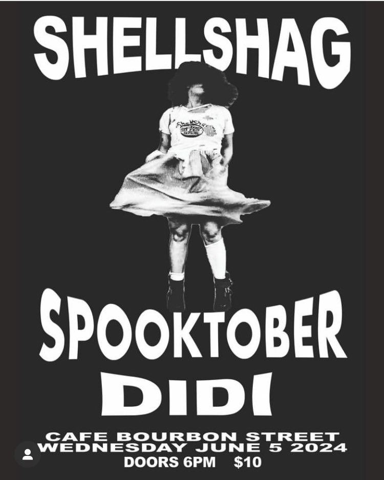 sheenzesez's tweet photo. I’m playing tonight in DIDI with legendary diy icons SHELLSHAG @shellshag and Athens, OH, freak dance show SPOOKTOBER. Cafe Bourbon St! $10. 6-9p followed by karaoke. I’m putting my body on the line, come witness whether I die or survive https://t.co/QI0O3iKzqh
