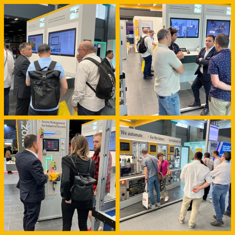 Pilz_ES_PT's tweet photo. ⚙ Nuestro stand en la @BEC_BIEMH no para de recibir visitas, así que nuestros expertos no paran de mostrar las innovaciones para la #automatización segura y de responder a todas las preguntas que les plantean. Hasta el viernes, ven al stand G06, Pabellón 6, del BEC. #BIEMH2024 https://t.co/1OFanJFsUL