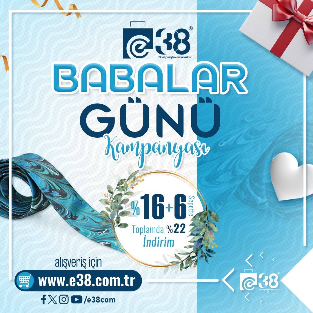 e38com's tweet photo. Babalar gününe özel e38 marka ürünlerimizde %16+ sepette % 6'ya varan indirimler sizleri bekliyor...🤗🤗

Büyük indirimi kaçırmayın...
Alışverişin adresi 🛍🎁

👉 🌐  https://t.co/fGYQsCgv2a

#e38comtr #alışveriş #hediyeler #hediyekutusu #babalargünü #babalargünühediyesi @kaymek https://t.co/UqPkifqAaD