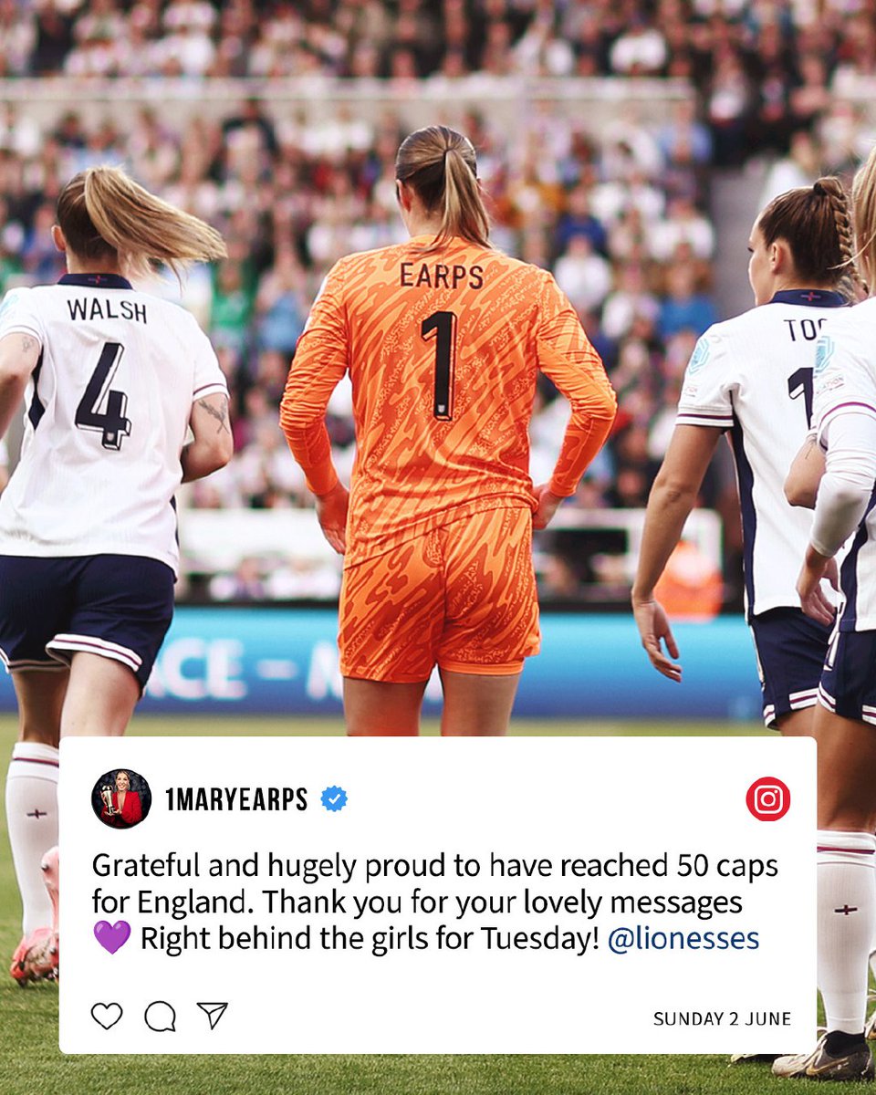 sports_233's tweet photo. England's no.1️⃣ Mary Earps reaches an impressive 5️⃣0️⃣ caps 🧡🦁

#MUWomen #ManUtd #Earps https://t.co/xrOAlrc2aC