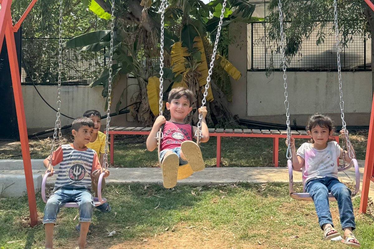 UNICEFLebanon's tweet photo. Today, we joined the Croatian Ambassador Bošnjak for the opening of an inclusive playground in Mhammara, 1 of 3 parks rehabilitated parks in #Lebanon. 
With the support of the Government of Croatia we're creating spaces where all children can learn and play together. https://t.co/Ru4E5uqkVQ