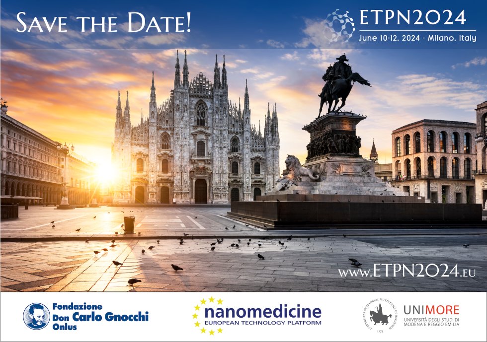 #ETPN2024 is just around the corner! 🥳

Chaired by our #EXPERTproject coordinator <a href="/nanoray/">nanoray（黒柳陽子）</a>, ETPN2024 will bring you insightful keynotes, interactive poster sessions &amp; lively discussions on the future of #nanomedicine. 

See you in Milan! 🇮🇹
etpn2024.eu

<a href="/UNIMORE_univ/">UNIMORE</a>