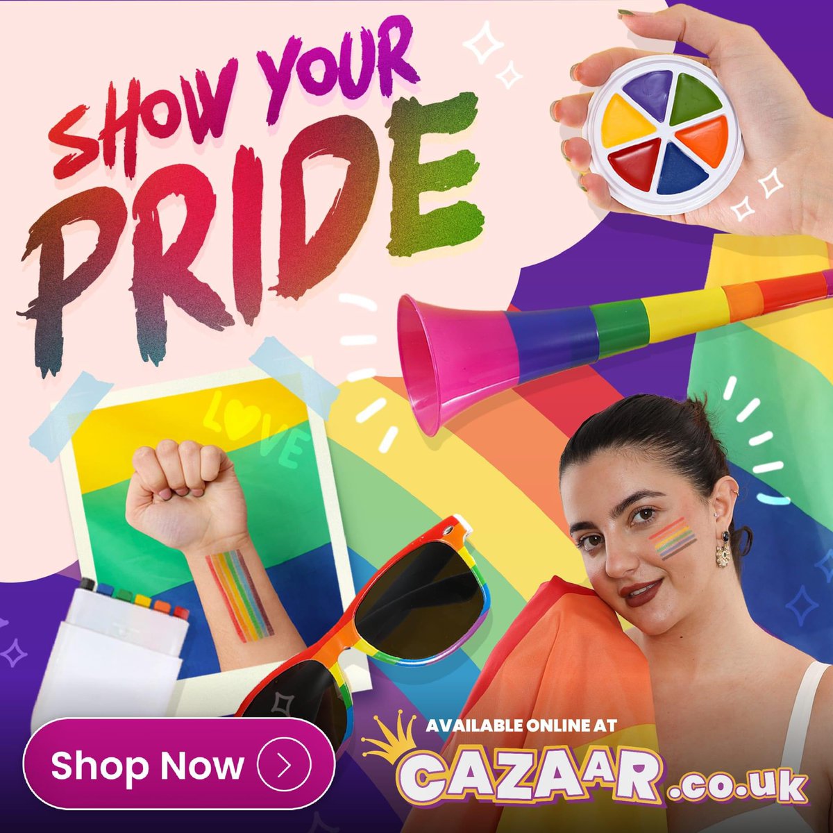 CazaarUK's tweet photo. It's PRIDE Month 🌈 Get everything you need to celebrate in style today from Cazaar👑

Shop Now: https://t.co/Fs1etfACkb

#Pride #PRIDE2024 https://t.co/yIWaE94mKM