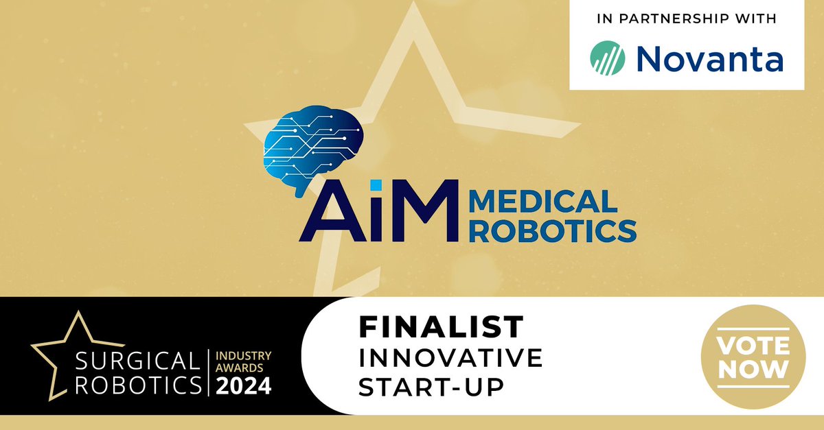 AiM Medical Robotics (@aimmedrobotics) on Twitter photo <a href="/AiMMedRobotics/">AiM Medical Robotics</a> is honored to be a Finalist for Most Innovative Start-Up by <a href="/surgicalrobo/">Surgical Robotics Technology</a> for the Industry Awards 2024!!
Vote for us here: surgicalroboticstechnology.com/surgical-robotā¦
AiM will revolutionize neurosurgery and guarantee that surgeons reach their target the first time, every time. šÆ <a href="/AiMMedRobotics/">AiM Medical Robotics</a> is honored to be a Finalist for Most Innovative Start-Up by <a href="/surgicalrobo/">Surgical Robotics Technology</a> for the Industry Awards 2024!!
Vote for us here: surgicalroboticstechnology.com/surgical-robotā¦
AiM will revolutionize neurosurgery and guarantee that surgeons reach their target the first time, every time. šÆ
