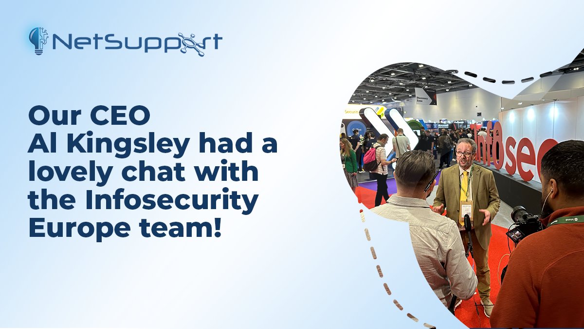 NetSupport_Corp's tweet image. Our CEO @AlKingsley_Edu had a great time chatting with the team at @Infosecurity! mvnt.us/m2417890

#BizTech #ITSoftware #RemoteSupport