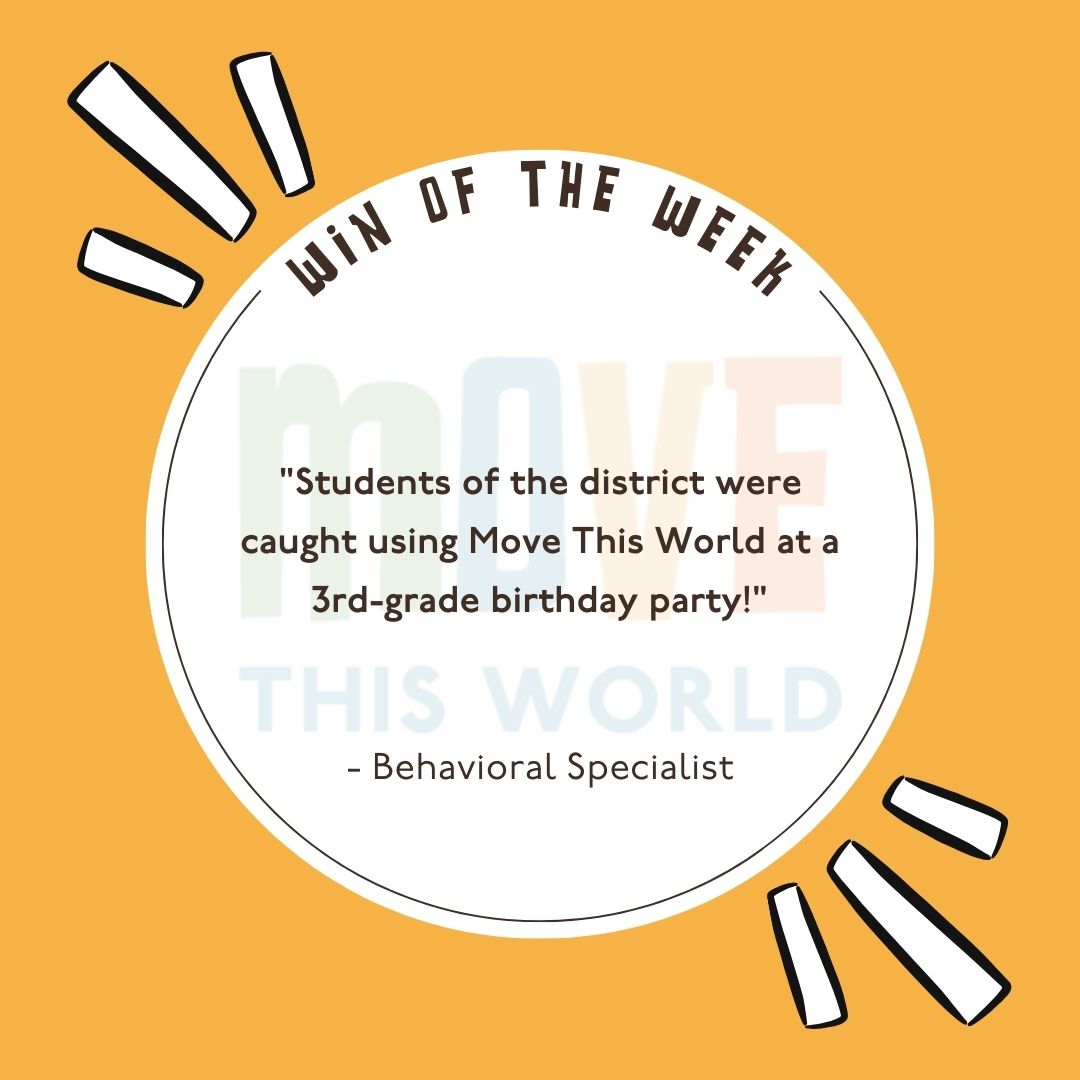 🥳We love to see students using Move This World beyond the classroom. #WinoftheWeek #WellbeingWednesday