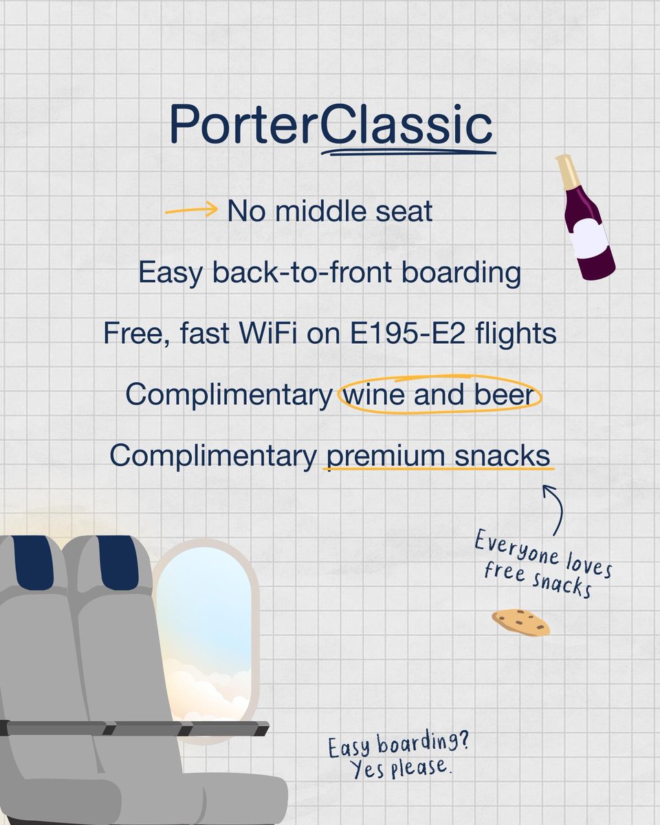 GarrettGaudet's tweet photo. Shoutout to Porter for setting the bar for Canadian airlines by consistently providing more value for customers in Economy class. 👏 https://t.co/EaNHxVPTD6