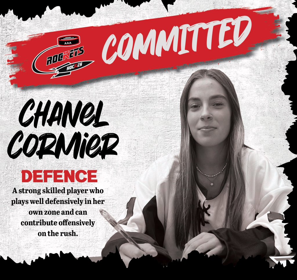 The Rockets are excited to announce the addition of Chanel Cormier to our blue line and look forward to watching Chanel grow and develop during this time. Congrats Chanel
Once a Rocket Always a Rocket 🚀 🚀