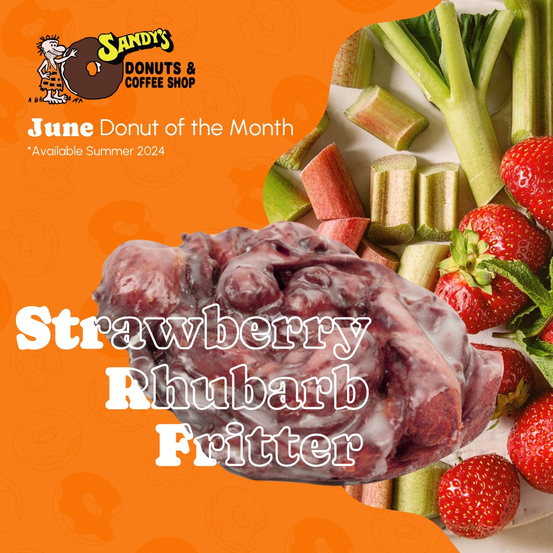 sandysdonuts's tweet image. Strawberry Rhubarb Fritter! Sweet strawberries and tangy rhubarb collide in a fritter like no other. #fritter #strawberryrhubarb 🍓