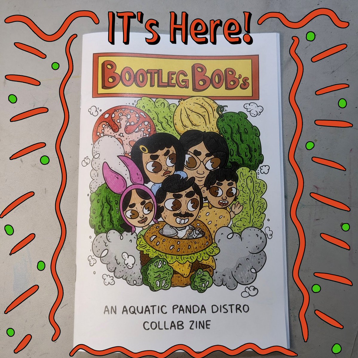 Bootleg Bob’s is here! 28 pages of comics and art inspired by Bob’s Burgers, lovingly created by over 20 artists from across the US! We received so much amazing art for this collection! You can get your copy now!
saturn2169.storenvy.com/products/36786…
#bobsburgers #zines #fanart #comics #distro