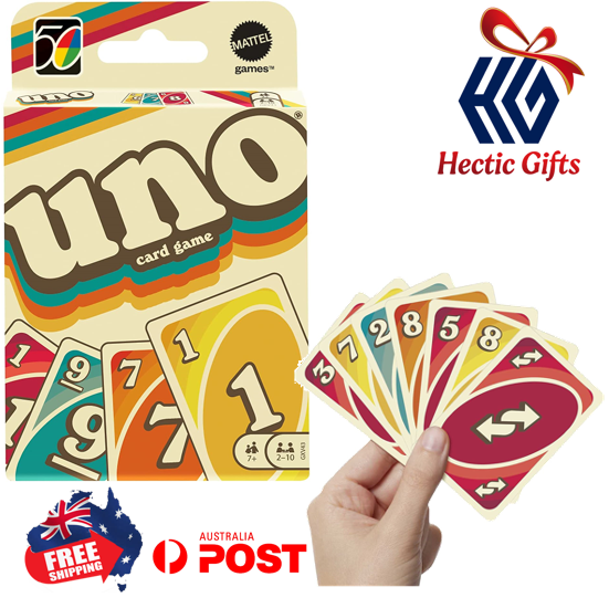 HecticGifts's tweet photo. UNO celebrates 50 Years of Being Wild with this deck that goes back to the beginning – 1971!
https://t.co/xcDYeeHJUc
#New #HecticGifts #Mattel #UNO #UNO70sEdition #CardGame #UNOCardGame #UNOCards #Groovy #LimitedEdition #FreeShipping #AustraliaWide #FastShipping https://t.co/uIkcNYJ3a3