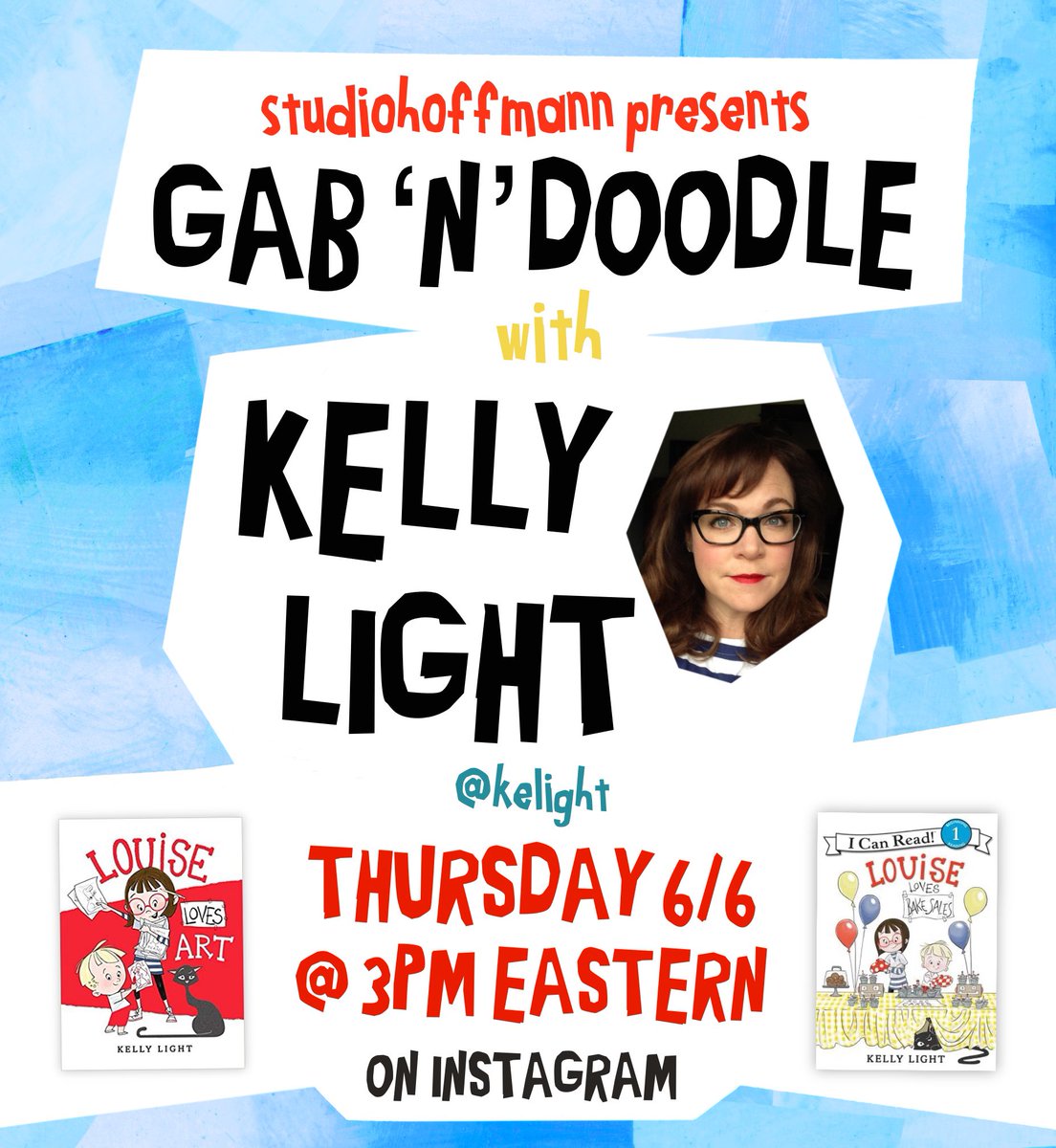 studiohoffmann's tweet photo. This Thursday at 3pm eastern, on Gab ‘n’ Doodle, I’ll be joined by the magnificent Kelly Light on insta.
Kelly is an expert in cartooning. Seriously an expert! She is even teaching it through a retreat through https://t.co/Gvm9YsVSEC.
#kellylight
#kidlit #kidlitart https://t.co/vW9JoTgfsE