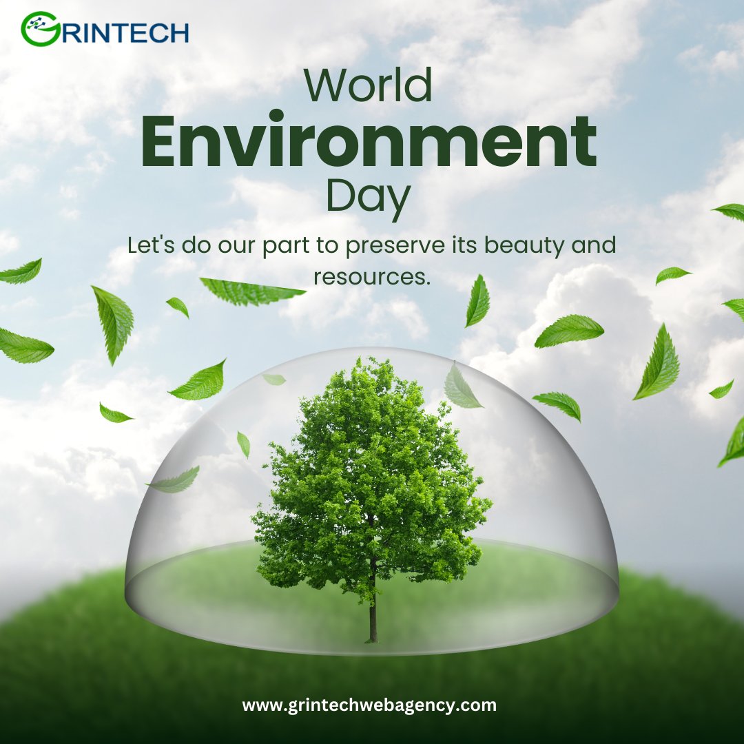 GrintechA's tweet photo. Happy World Environment Day! 
Let's celebrate our beautiful planet by making small, sustainable changes in our daily lives.Every action counts, from reducing plastic use to conserving energy. 
#WorldEnvironmentDay #gogreen #greenliving https://t.co/Xs7V5g1w9E