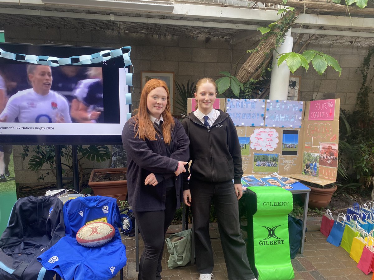 leithrugbyyouth's tweet photo. A huge shoutout today to our to fantastic @CashBackScot rugby ambassadors Skye and Megan today as they have created a rugby stall for the primary 7 visitors to promote the club. Great job and well done both 👏🏉🏅

@rugbygav04 @Leithpe https://t.co/g4JsN1Rha3