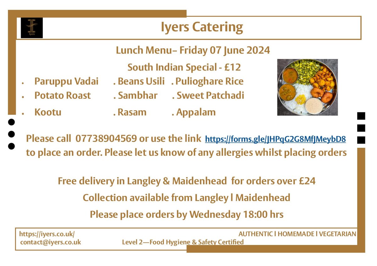iyerscatering's tweet photo. Fancy ordering #southindianfood this #friday? @iyerscatering it's #authenticindianfood #homemade #freshlycooked #healthy #healthyfood #healthylife #authentic #foodlover #foodblogger #foodlovers #foodies #deliveryservice
Please order via the link below
https://t.co/0lnPlzx4FG https://t.co/MeAypL32NF