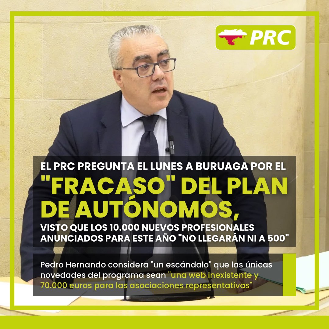 prcantabria's tweet photo. ❌ Con un total de 38 millones de euros y 10 millones para incentivar con la cuota 0 a 10.000 nuevos profesionales este año, el #PlandeAutonomos que Buruaga anunció a bombo y platillo "no van a llegar ni a 500", con apenas 100 nuevas altas registradas al mes.
#DespiertaBuruaga https://t.co/w1baJYAPJU