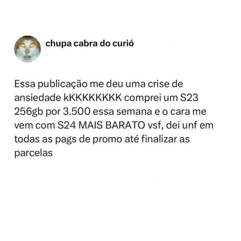 ofcpromo's tweet photo. Literalmente deu um unfollow em nós pq postamo o s24 muito barato 👍 https://t.co/ZHScIu1B55