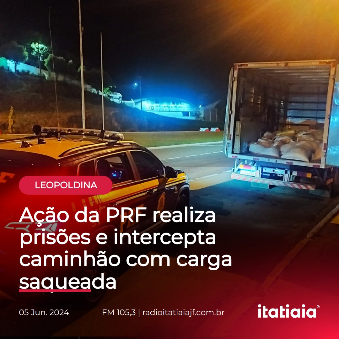 ItatiaiaJF's tweet photo. 📲 https://t.co/sPXKR3ARpE
📷 Divulgação/PRF
#itatiaia #itasat #prf #acao #caminhão #carga #roubada #prisão #saque #br116 #leopoldina #minasgerais https://t.co/Udj4l9X4vQ