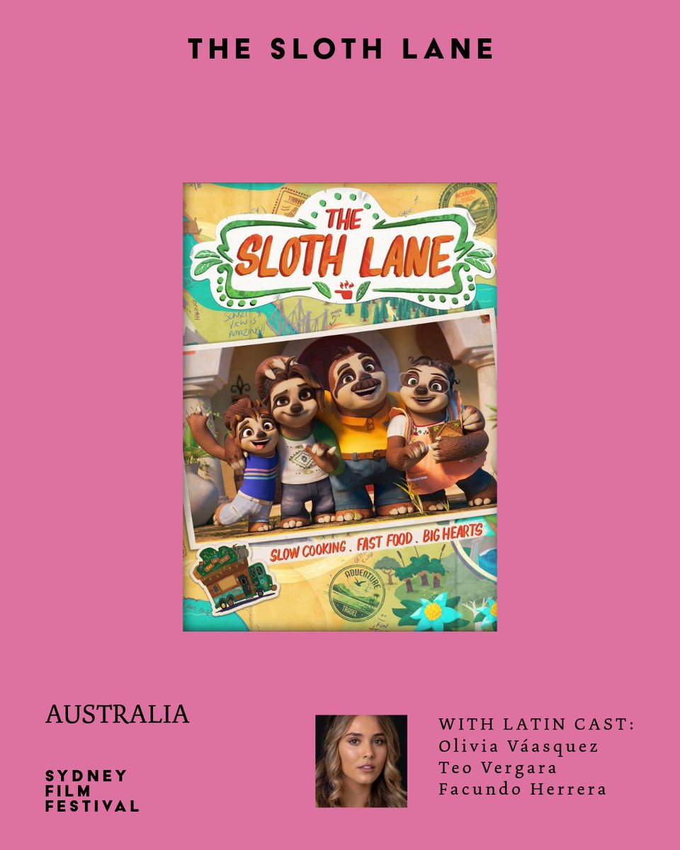 VERMASAustralia's tweet photo. @AusEmbCO The Australian film ‘Sloth Lane’ follows the story of Laura a 12-year-old sloth, who along with her wonderfully odd sloth family. With a voice cast that highlights Latinx talent like Teo Vergara, Olivia Vásquez and Facundo Herrera. https://t.co/c12R0UgDpU