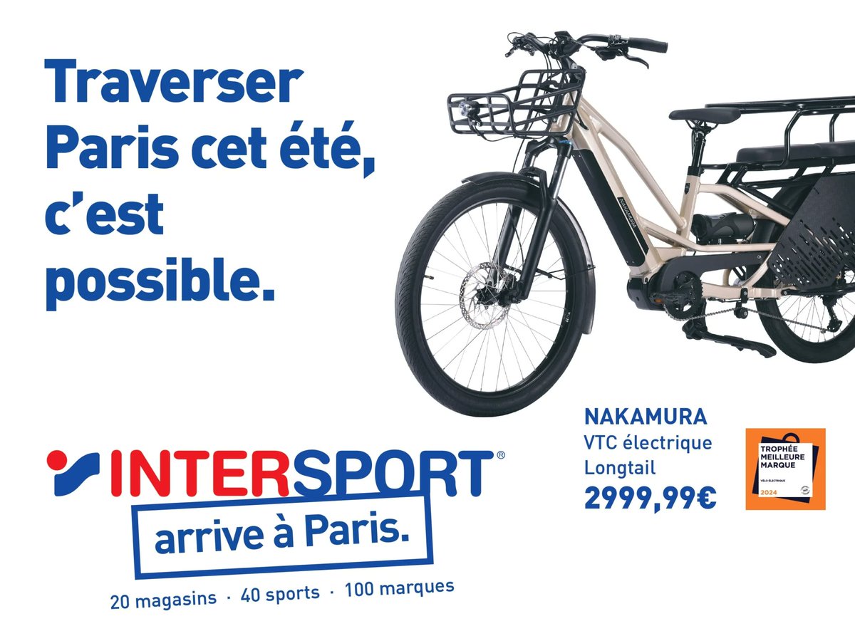 laReclame's tweet photo. 🚲 @Intersport_FR a une solution pour les Parisiens qui subiront les JO🏃‍♀️
Agence : Marystone https://t.co/QuvZ2zSGDt