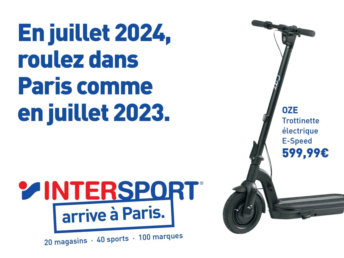 laReclame's tweet photo. 🚲 @Intersport_FR a une solution pour les Parisiens qui subiront les JO🏃‍♀️
Agence : Marystone https://t.co/QuvZ2zSGDt