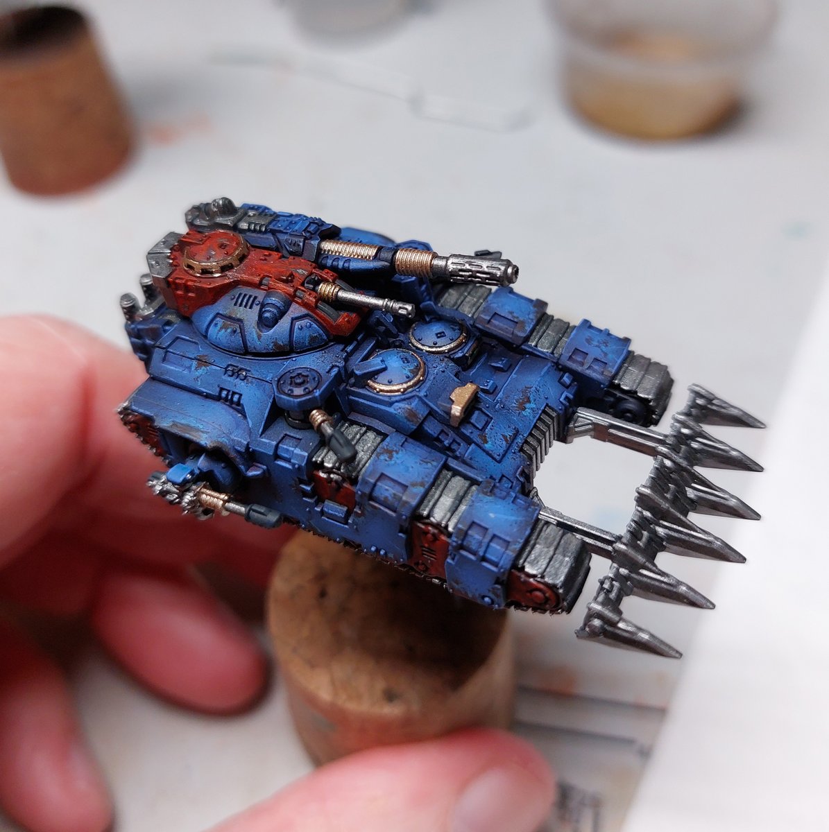 skynes's tweet photo. @mellowshade "Nostramo's Reprisal", painted in support of my Imperialis Night Lords. (WIP of a Kratos attached) https://t.co/ZSjdbMw5lU