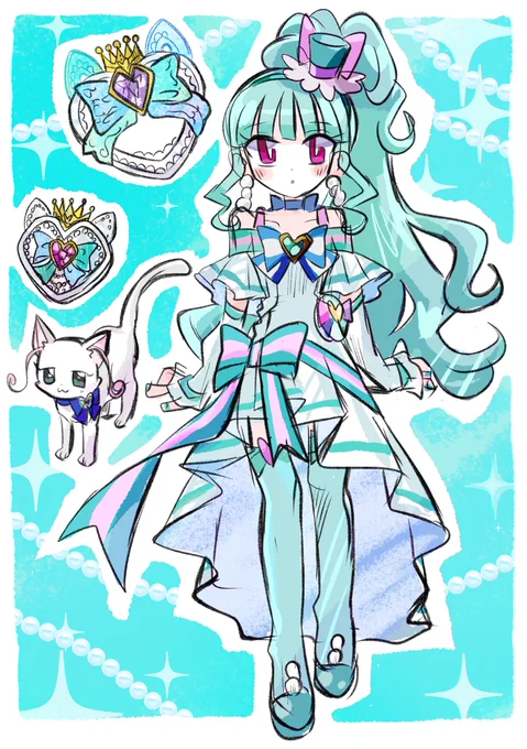 #キュアリリアン #猫屋敷ユキ #プリキュア  #わんだふるぷりきゅあ #イラスト #precure  アミティーリボンタンバリン シャイニーキャッツパクト 