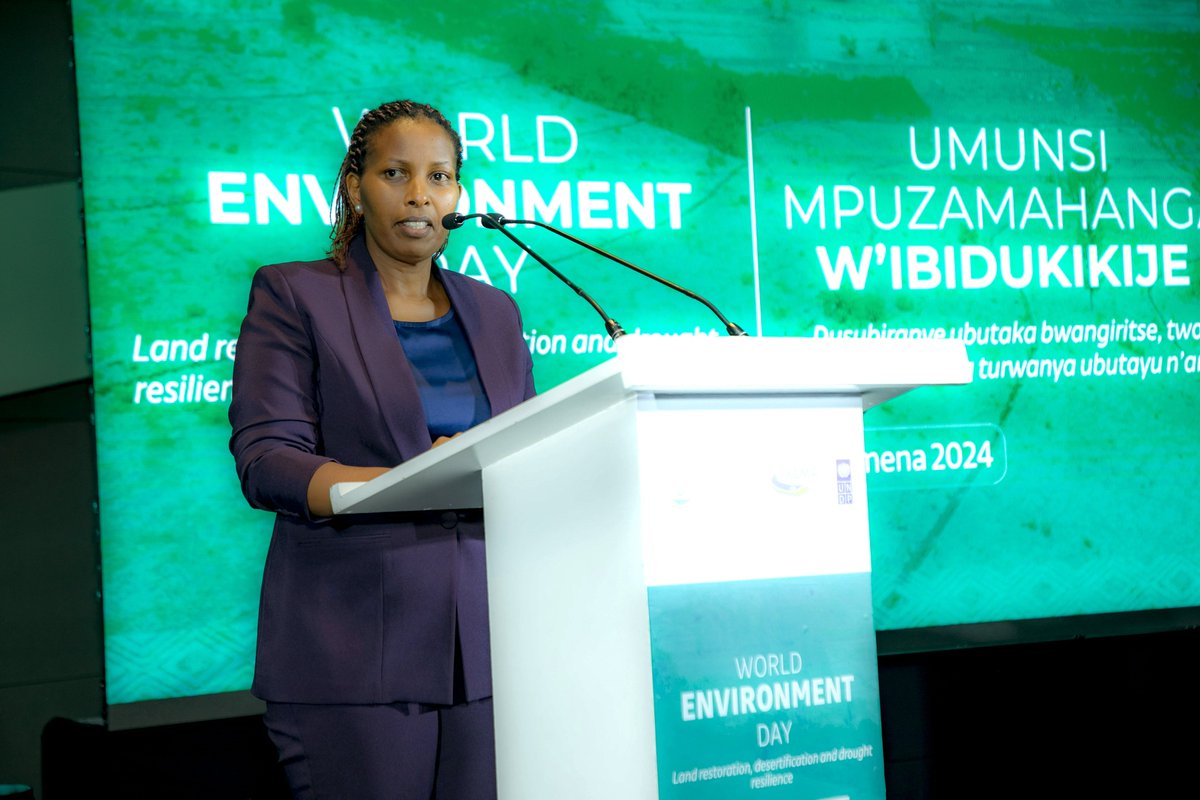 Our celebration of #WorldEnvironmentDay kicks off.
<a href="/Juliet_Kabera/">Juliet Kabera</a>, Director General of <a href="/REMA_Rwanda/">Rwanda Environment Management Authority</a> is delivering welcome remarks with gratitude to all joining us today.

As we celebrate today, let us be inspired by many initiatives and efforts already made - DG <a href="/Juliet_Kabera/">Juliet Kabera</a>