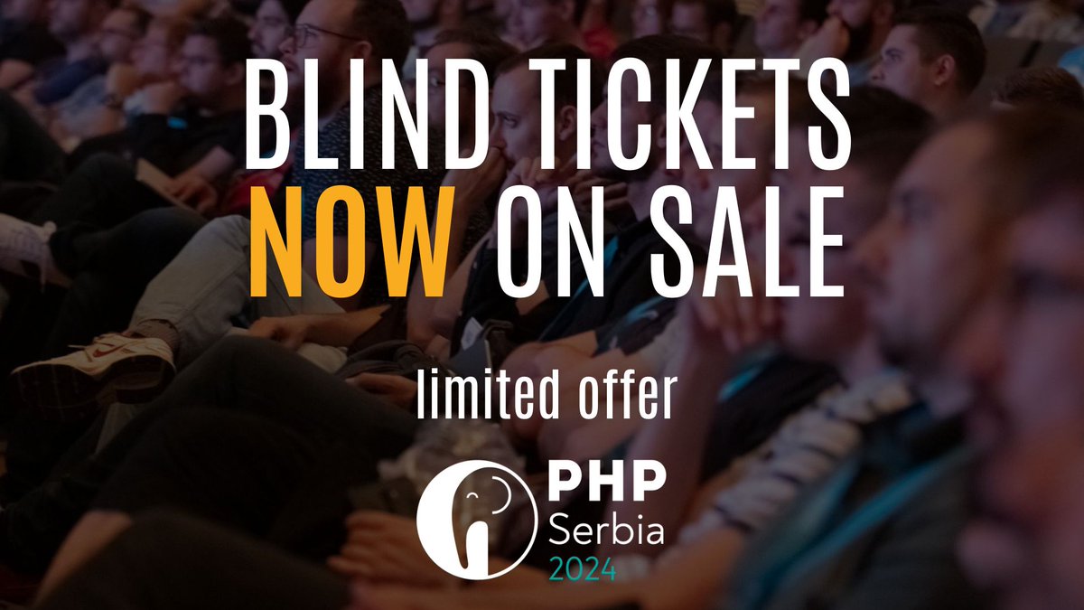 PHPSrbija's tweet photo. 🚀 PHP Serbia 2024 blind tickets are now on sale! 🎉 Get yours at an incredible 50% discount of original price. Limited availability, so hurry and secure your spot for the conference on September 6-7 in Belgrade. Don’t miss out! https://t.co/pOXBfitwPM #phpsrb #tickets https://t.co/3y6YqGa3E2