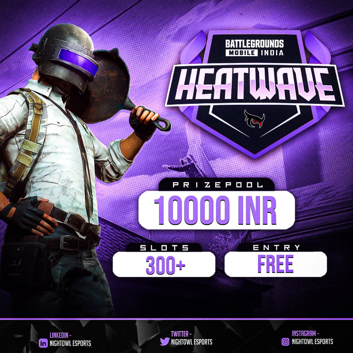Nightowl_In's tweet photo. Brace yourselves for the battlegrounds to ignite as NightOwl Esports presents 'Heatwaves' for the Underdogs - where every shot counts and every play redefines the odds. 
Who will rise from the shadows to claim victory?

#bgmi #bgmindia #explore #pubglive #gaming #esports #BGIS https://t.co/K1K380Rzbv