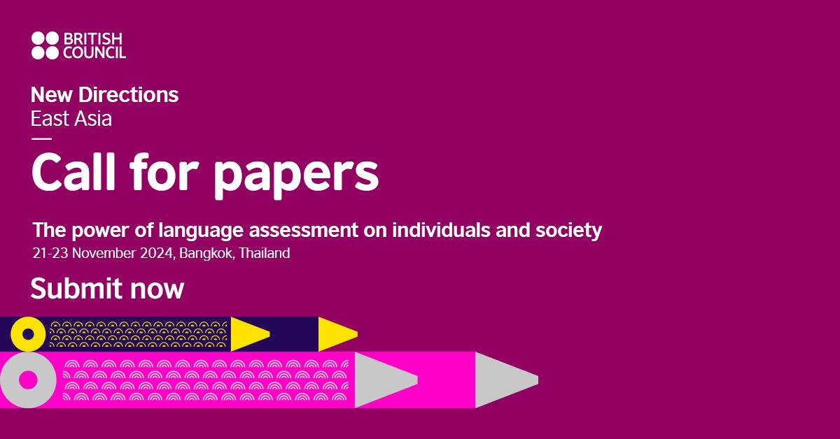 We are excited to announce that the Call for Paper Proposals for the 2024 conference in Thailand is now open. Head to our website now to find out more: britishcouncil.or.th/en/programmes/…
The conference will convene under the theme: The Power of Language Assessment on Individuals and Society