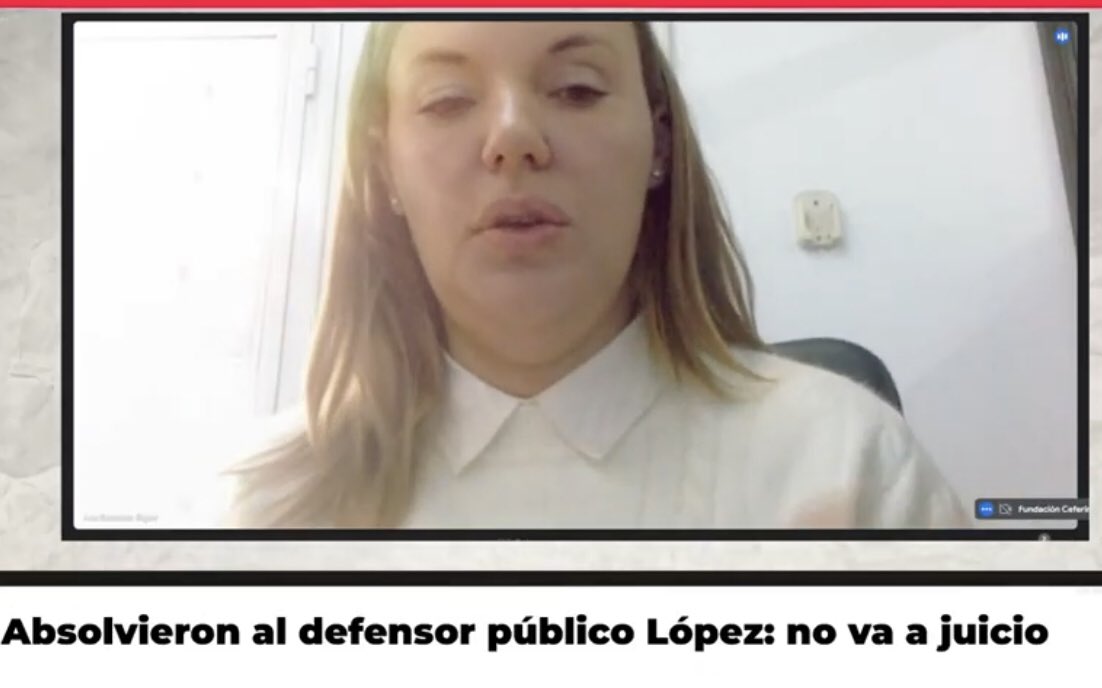 🔴 AHORA | Absolvieron al abogado de la Defensa Pública López y no irá a juicio 📻

🎙 entrevistamos a la abogada de la <a href="/ComisionContra/">Comisión Contra La Impunidad</a> Ana Sánchez Elgue, que participó del proceso como Amicus. “No tenía ningún asidero legal”.

🔴 VIVO 👇
🎥 youtube.com/live/vpCKjrr8O…